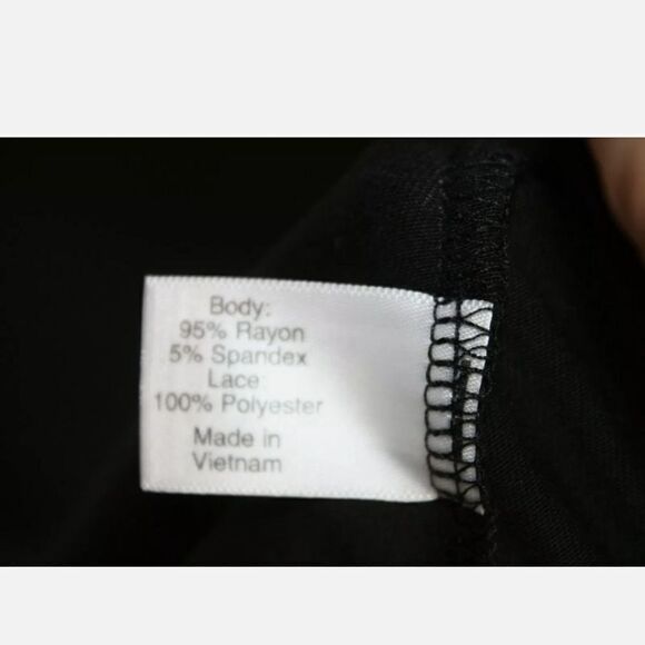 LANE BRYANT COLD SHOULDER LACE UPPER COTTON BOTTOM 18/20 BLACK DRESS NWT - Picture 6 of 7